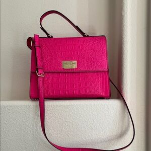 Kate Spade Fuchsia Crocodile Embossed Crossbody Bag